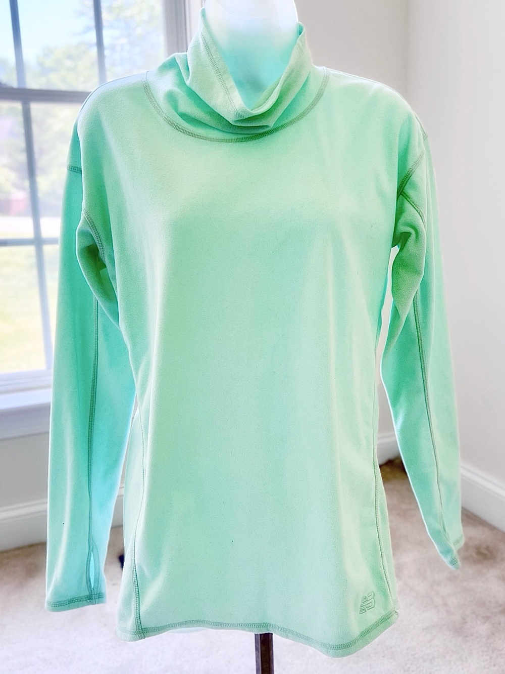 New Balance Mint Green Turtleneck Sweater, Small